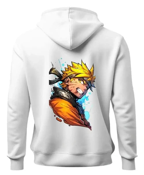 Naruto White Printed Hoodie