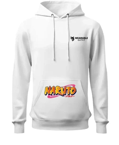 Naruto White Printed Hoodie