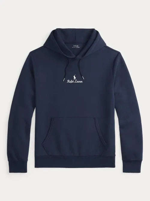 Logo Double Knit Ralph Lauren Navy Blue Hoodie