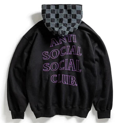 Anti Social Club Checkered Black Hoodie