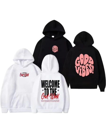 Black & White Digital Printed Hoodies 2 Pack Offer